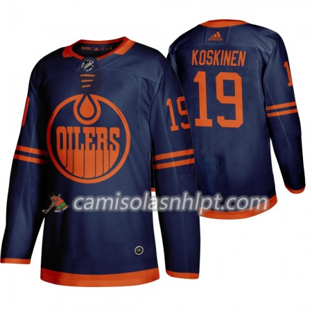 Camisola Edmonton Oilers Mikko Koskinen 19 Adidas 2019-2020 Azul Authentic - Homem
